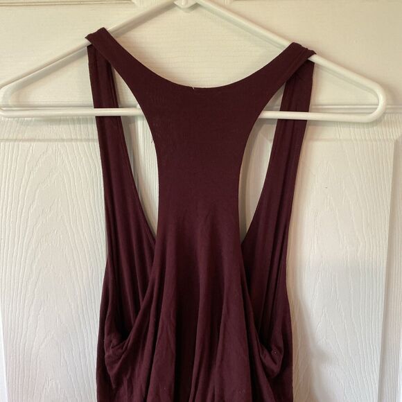 Lush Maxi Dress Sleeveless Surplice Neckline Pleated Plum Deep V Neck Purple S - Picture 7 of 11